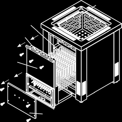 Compartment Kuva 6 Fig. 6 TARS G-Model Ohjauspaneelin suoja Control cover Kivisäiliö Stone Container HOM!