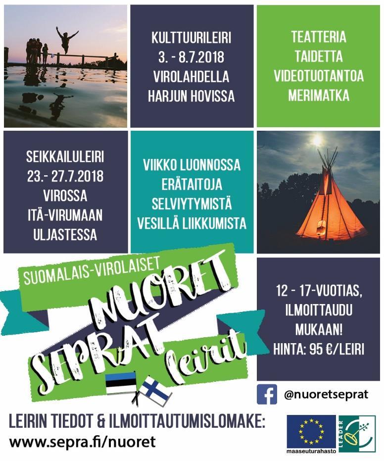 Nuoret Seprat -leirit Suomessa ja Virossa kutsuvat nuoria!