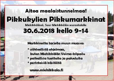 00 Miehikkälän Voima-kilpailu klo 12.00 Miehikkälä Areena-keskustelutilaisuus Ohjelmassa myös Kiessi-ajelua. VIROLAHTI - VIIKKO 30.6. - 8.7.