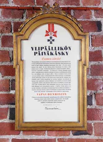 SEINÄTAULU 21 1 1 Ylipäällikön päiväkäsky Suomen äideille. Yksityisomistuksessa. SEINÄTAULU 22 2 2.