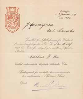0 [Akseli] Gallen[-Kallela]: Valtionhoitaja Mannerheimin kamaripalvelija Gustaf Hagenau (1919), jonka kunniamerkkikiinnikkeessä