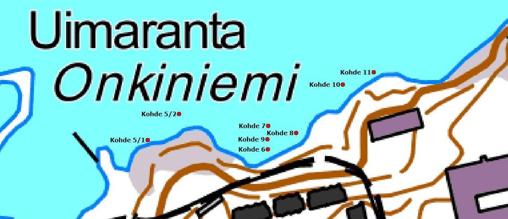 kohteen keskipisteestä TM35 karttalehti: M4212G1 Kuvaus: Onkiniemen kallioilla tapahtuneeseen telakkatoimintoon liittyvät