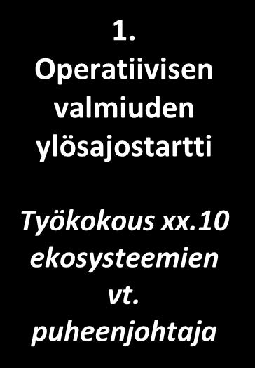 tavoitteista sekä potentiaaleista ekosysteemitoimijoista Ekosysteemikohtaiset tiimit esittelevät