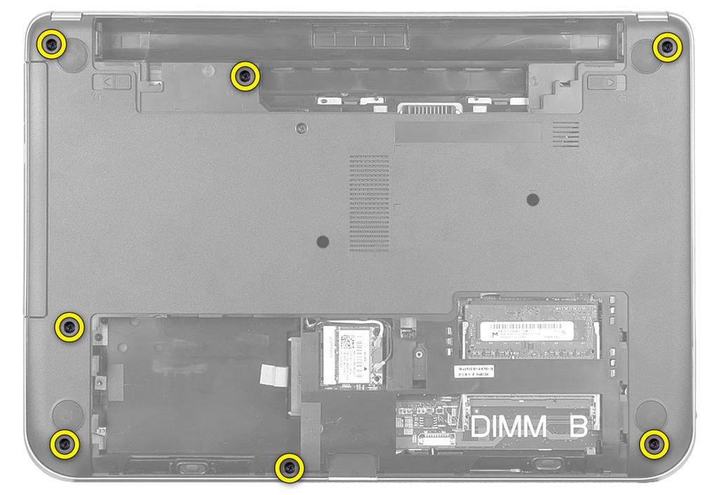 3. Kytke antennikaapelit niiden WLAN-korttiin merkittyihin liitäntöihin. 4. Asenna seuraavat: a. luukku b. akku 5. Noudata Tietokoneen sisällä työskentelyn jälkeen -kohdan ohjeita.