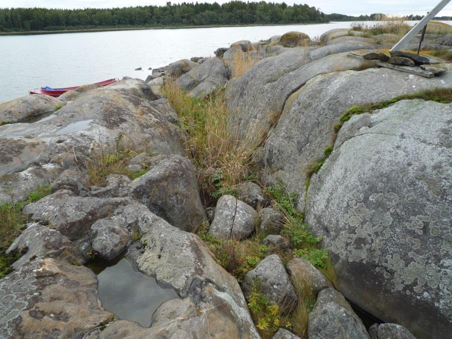 Hamskerin itärannalta nousee noin 50 metrin pituinen talkoovoimin raivattu polku isolle kivikehälle ja sen takana on useita pienempiä kehiä.