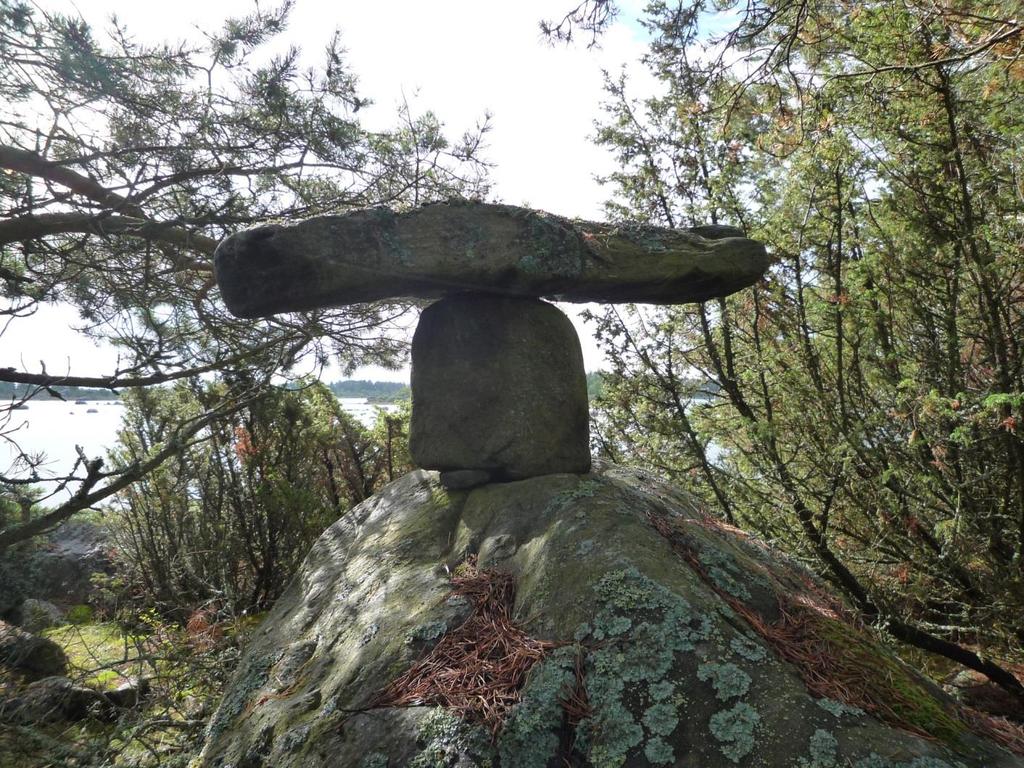 Leveehattu. Tarinakohde on pieni metsäinen saari Ouran pohjanpuolen saaristossa.