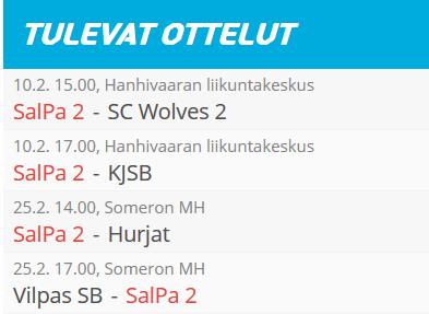 SalPa Salibandyn helmikuun ottelut: Naiset 3.