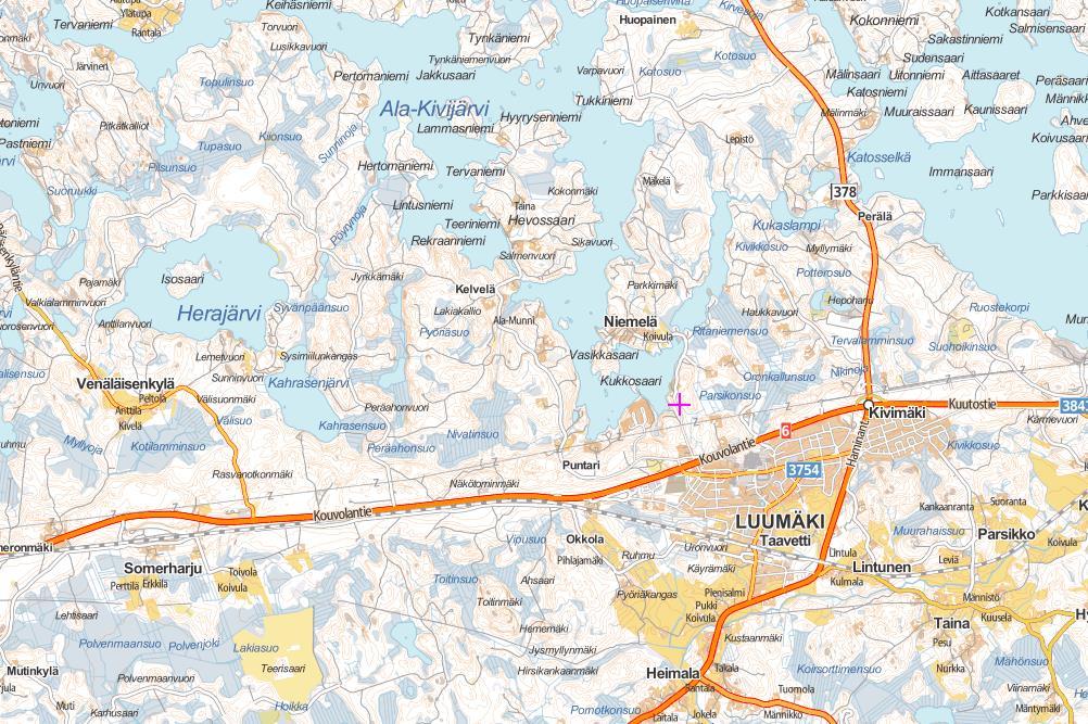 Kaavaselostus Sivu 2/10 LUUMÄEN KUNTA ASEMAKAAVAN KUMOAMINEN VT6 POHJOISPUOLI TAAVETTI 1 PERUS- JA TUNNISTETIEDOT 1.