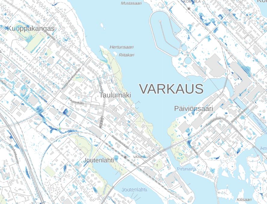 mahdollista tarkastella mitkä alueet ovat tulvavaarassa tietyn suuruisen rankkasateen aiheuttaman hulevesitulvan myötä ja täten arvioida tulevaisuudessa mahdollisesti esiintyvien hulevesitulvien