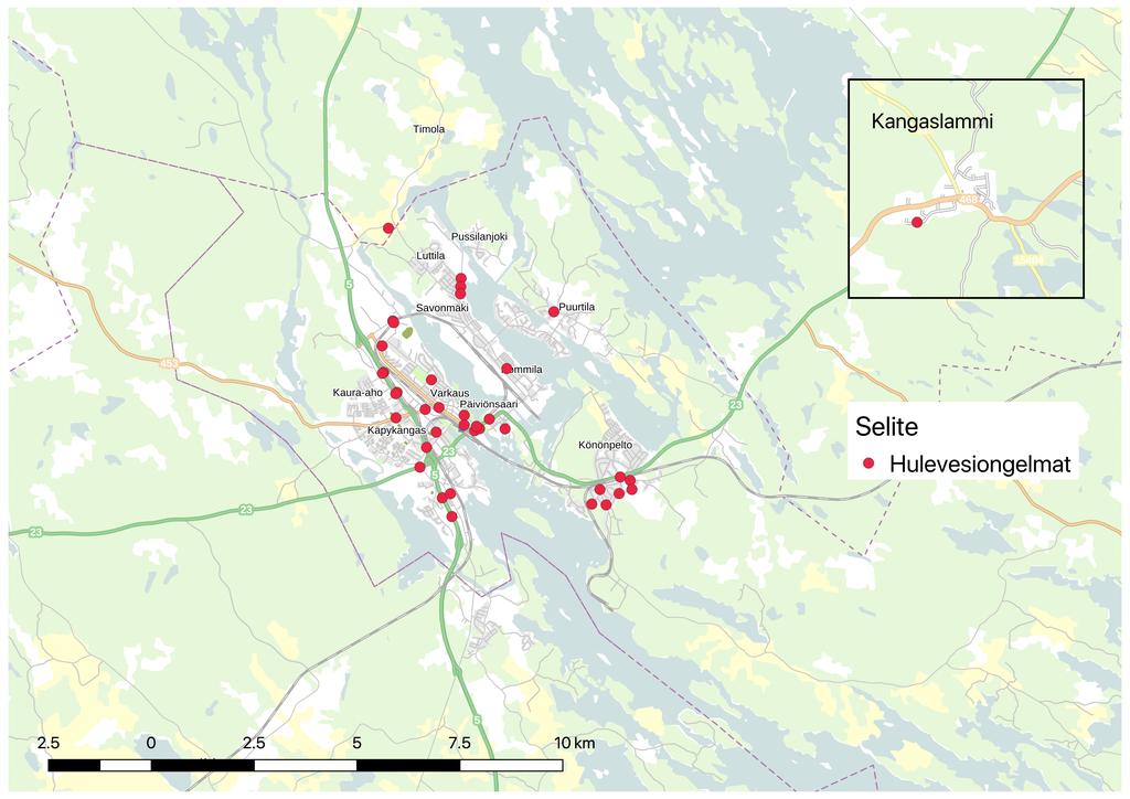 2.6 Toteutuneet tulvat Kerätyn kokemusperäisen tiedon perusteella Varkauden kaupungin alueella ei ole tapahtunut hulevesitulvia, joista olisi aiheutunut tulvariskien hallinnasta annetun lain mukaisia