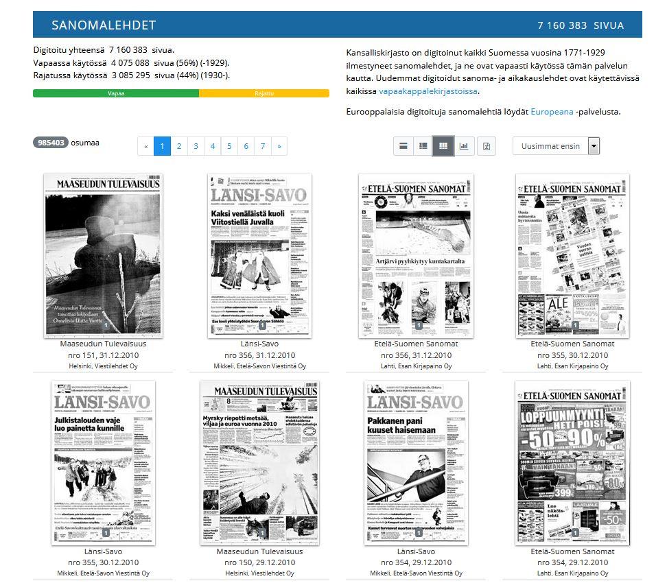 Verkkokokoelmat : Digi Apua Digin käyttöön Katso opasvideot Haku aineistosta