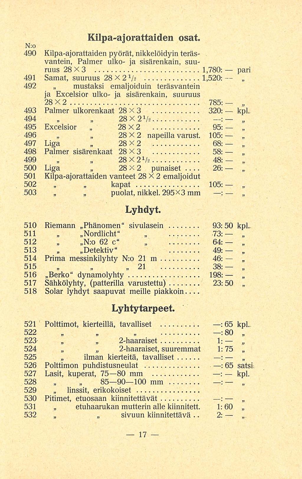 sivuun 26: Kilpa-ajorattaiden osat.