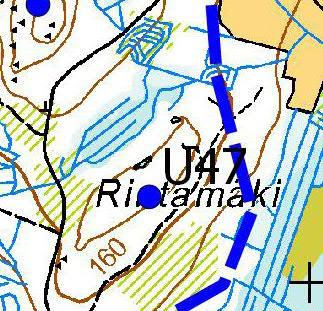 Turbiinipaikka 4 (U47) Kasvillisuuskuvaus: Kanervatyypin (CT) kuiva, tiheähkö ja kivikkoinen männikkö, jossa puusto on pituudeltaan 6 10