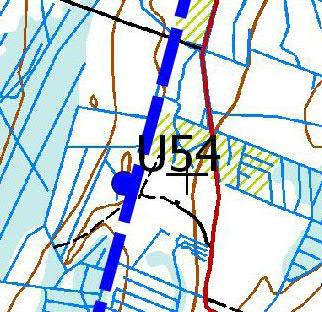 Turbiinipaikka 6 (U54) Kasvillisuuskuvaus: Alun perin mustikkatyypin (MT) tuoreen kankaan kuusikkoa, joka on päätehakattu.