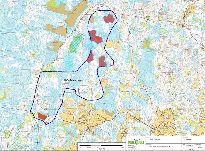 1 2 3 4 5 6 Kuva 3. Matkussaaren arvokkaat kasvillisuuskohteet (vihreät pallot ja punaiset alueet).