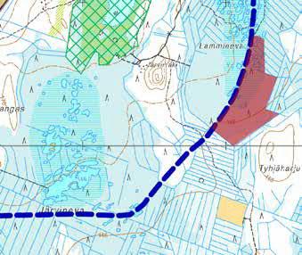 3. Keidasräme (KeR), tupasvilla- (TR) ja isovarpuräme (IR) (Lamminnevan S-osa) [NT] Kasvillisuuskuvaus: Ojittamaton suo, jonka laidoilla isovarpuräme (IR) vaihettuu tupasvillarämeen (TR) kautta