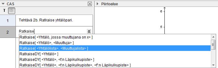 CAS-välilehdellä voidaan laskea tavallisia tai symbolisia laskutoimituksia sekä kirjoittaa tekstiä.