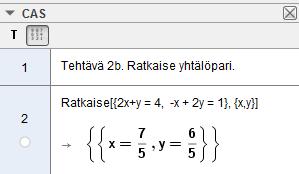 5.1 CAS tehtäviä 1. Kirjoita vastaava lasku käyttäen GeoGebran CAS-toimintoa.