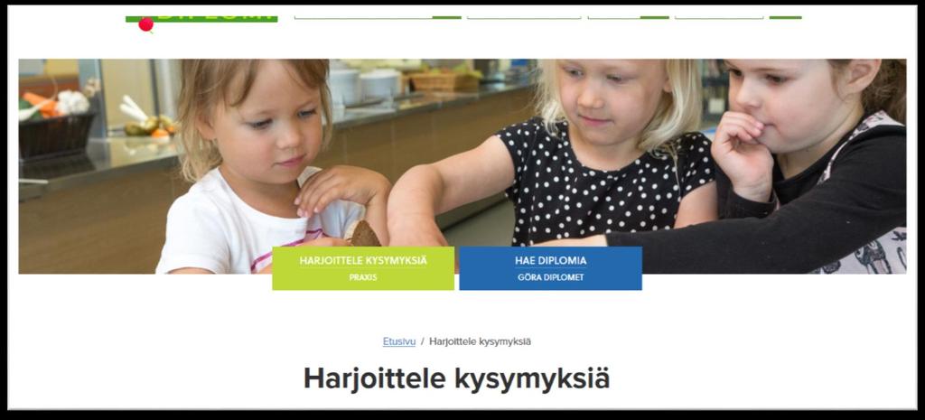 -sivusto Kysymyksiä voi harjoitella ennen diplomin hakemista kysymyssarjan (pdf-tiedosto) voi myös