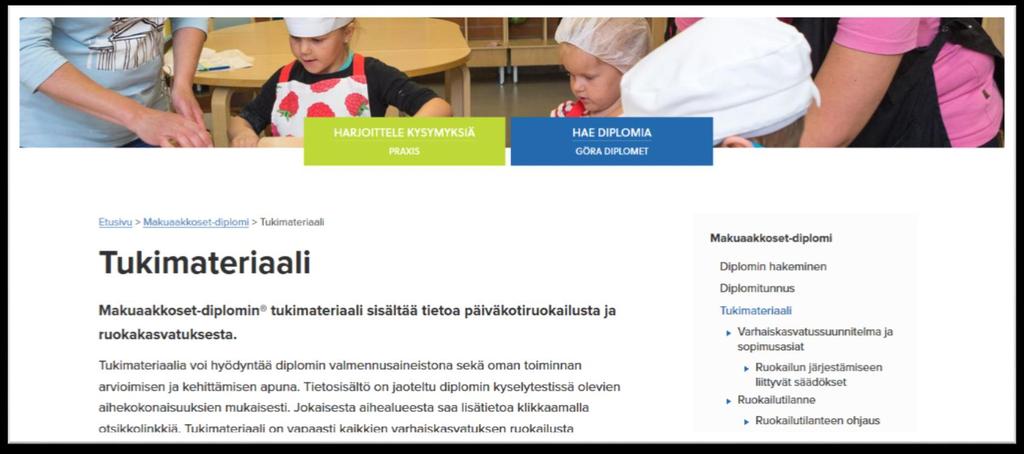 -sivusto Kysymyksien eri aihealueista löytyy