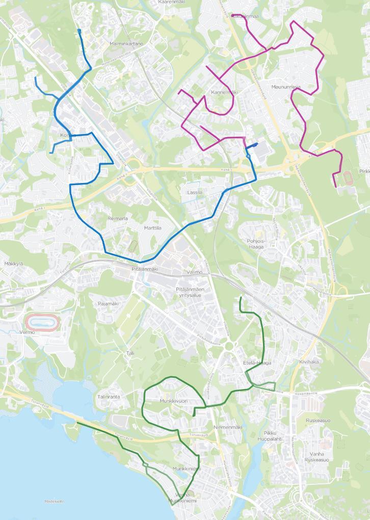 36,K Lähibussit 36 36K 33 33 46 36,K 46 Liikennöidään pienkalustolla Linja 33 Riistavuori Munkkiniemi Arkisin n. klo 7 19, la n.