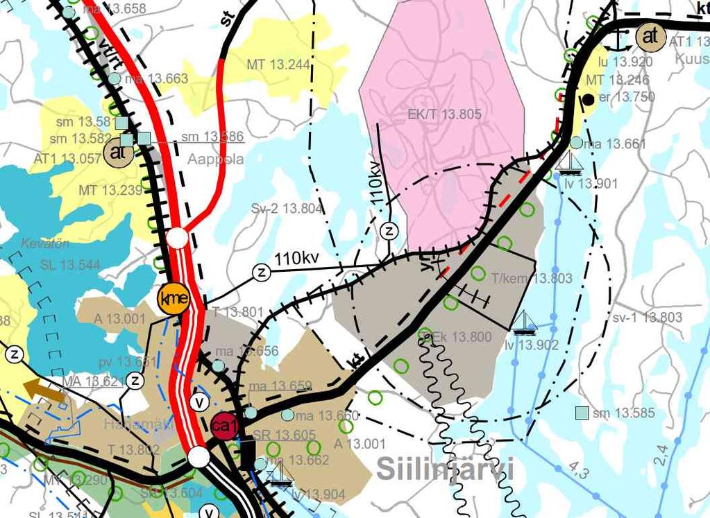 33 5.3.2 Kaavoitustilanne Yaran Siilinjärven toimipaikka on Kuopion seudun maakuntakaavassa (vahvistettu 3.7.2008) merkitty kaivostoimintojen alueeseen EK 13.