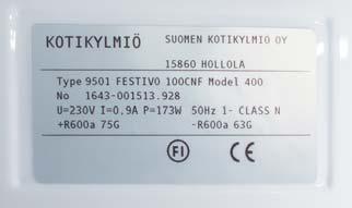 Asennus SIJOITUSPAIKKA Lai een arvokilpeen on merki y ympäristön lämpö laluokka, johon laite on suunniteltu. Arvokilpi on kaapin sisäseinässä. SN +10... +32 C N +16... +32 C ST +18... +32 C T +18.