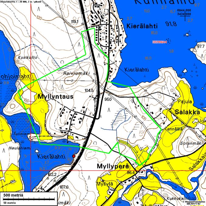 Maastokarttaote, Myllyrinteen-Kannelsuon