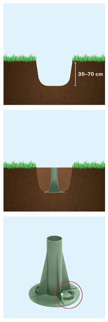 Asennusvinkit Euli pylväsvalaisimen asentaminen MT maatukeen 1. Kaiva maakaapelille riittävän syvä oja. Nurmialueella riittää yleensä n. 30 sentin syvyys.