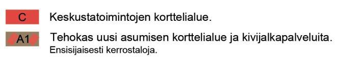 Hakunilantien ja Kaviokujan kulmatontti asukaspysäköinnille ja eteläisin tontti kahdelle pienelle 300m 2 kokoiselle liikerakennukselle.