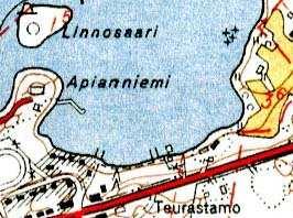 Inventointialue on ollut rakentamatonta hyvin pitkään. Vuoden 1956 peruskartassa (kuva 9) alueen keskiosassa sijaitsee asuinrakennus ulkorakennuksineen.