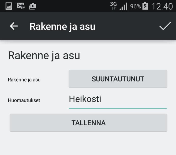 2.3.1 Rakenne ja asu-taulu Rakenne ja asu-tauluun tallennetaan tieto kivilajin rakenteista ja ulkoasusta, näitä voi tallentaa yhdelle kivilajille tarvittavan määrän. (Kuva 4).