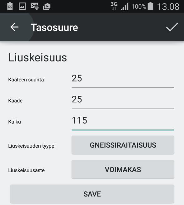 2.5 Tektoninen mittauspiste Havaintokohteen tektoninen mittaus nappulaa painettaessa ohjelma kysyy minkä tyyppisen tektonisen mittauksen käyttäjä haluaa tallentaa.