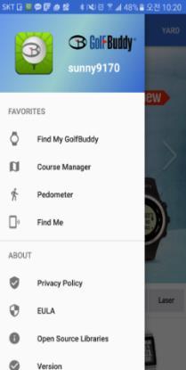 Kirjaudu sisään ja valitse valikosta Find My Golfbuddy 5. Paina yhdistääksesi haluamasi laitteen puhelimeesi.