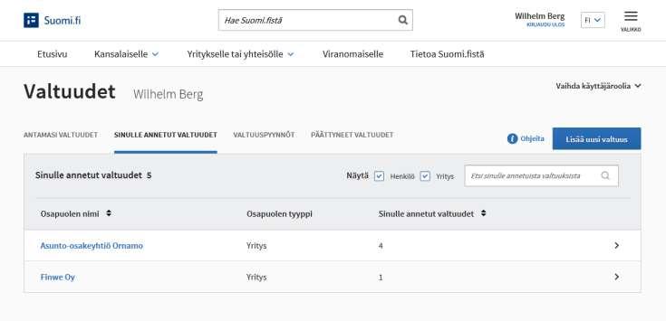 Vaihda käyttäjäroolisi yritykseen oikeassa yläreunassa olevan Vaihda käyttäjärooli -valikon kautta ja valitse