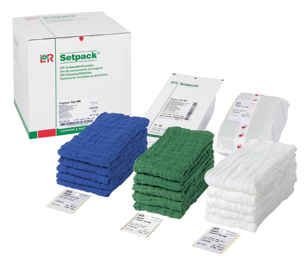 Setpack -leikkaussalin haavasidemateriaalit Toptex lite -laparotomiataitokset, röntgenlangalla Käyttötarkoitus suunniteltu leikkaussalikäyttöön elimiin ja kehon kudoksiin tarttumista ja niiden