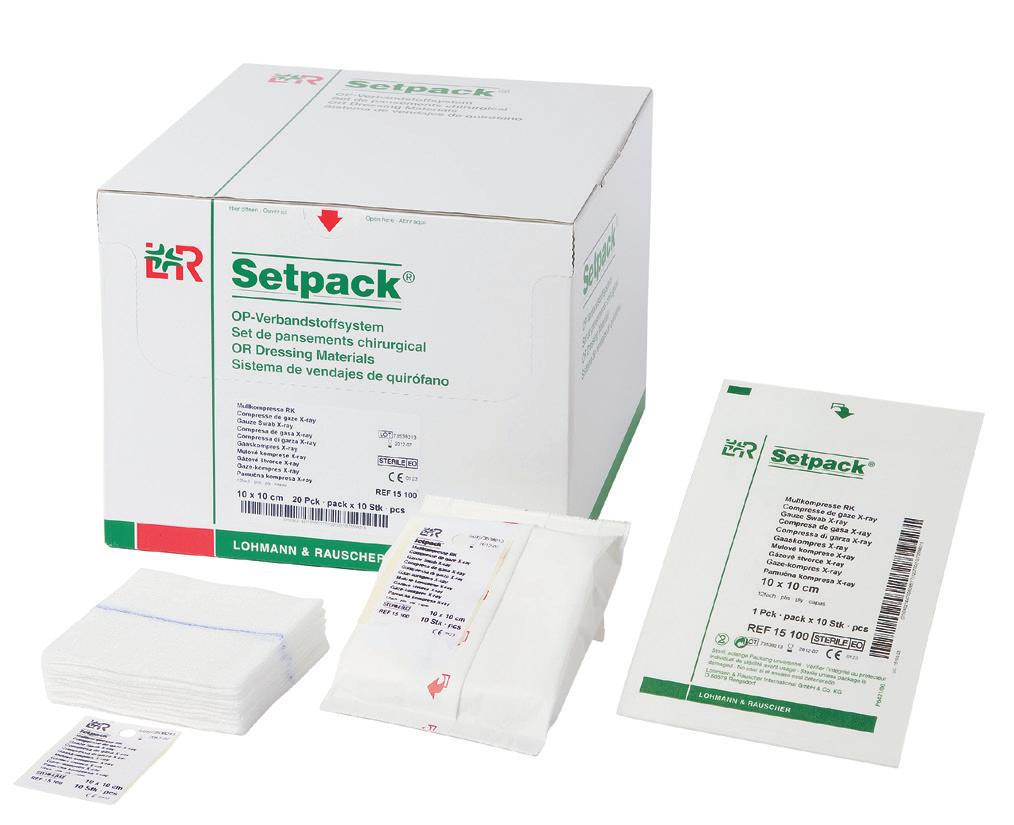Setpack -leikkaussalin haavasidemateriaalit Röntgenlangalliset harsotaitokset Käyttötarkoitus suunniteltu leikkaussalikäyttöön elimistön nesteiden pyyhkimiseen ja imeyttämiseen kirurgisten
