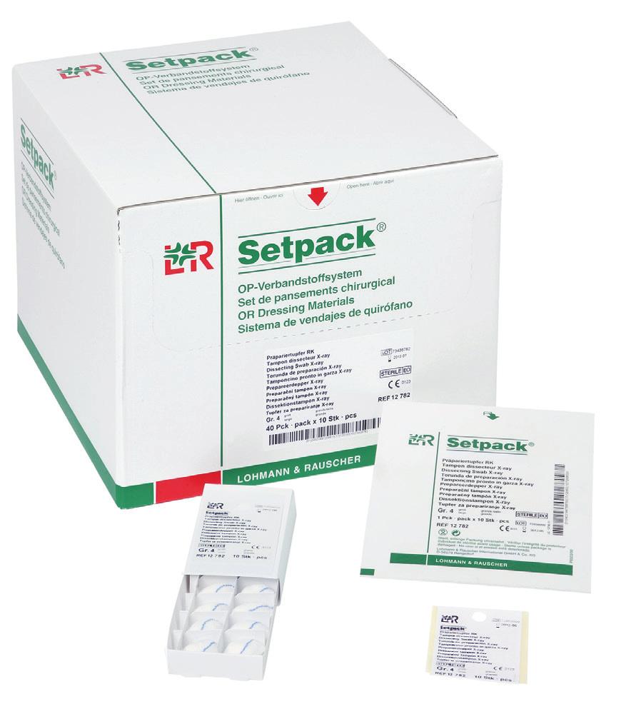 Setpack -leikkaussalin haavasidemateriaalit Röntgenlangalliset dissektiotaitokset Käyttötarkoitus suunniteltu leikkaussalikäyttöön elinten, verisuonten ja kudoskerrosten käsittelyyn kirurgisten