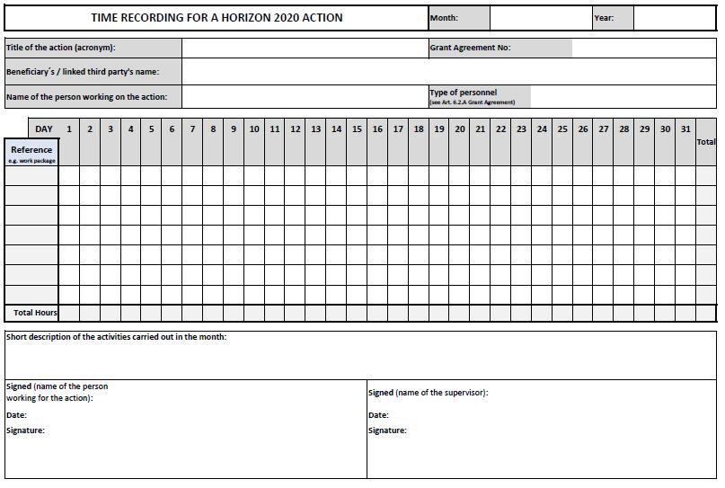A template for timesheet this template is NOT mandatory.