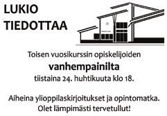 Seurakunta tiedottaa Rippikoulun viikonloppuleiri la 21. su 22.4.2018 Siikajoella. Sanajumalanpalvelus su 22.4. klo 10 Saarna Niko Rantanen. Lähetyskahvila. Kirkkokonsertti Vieska Sinfonietta su 22.4. klo 14.