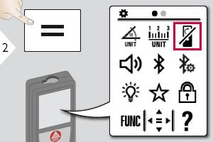 Asetukset Kääntyvä näyttö PÄÄLLE/POIS* * Laiteohjelmiston päivitystä saatetaan tarvita Leica DISTO Plan App