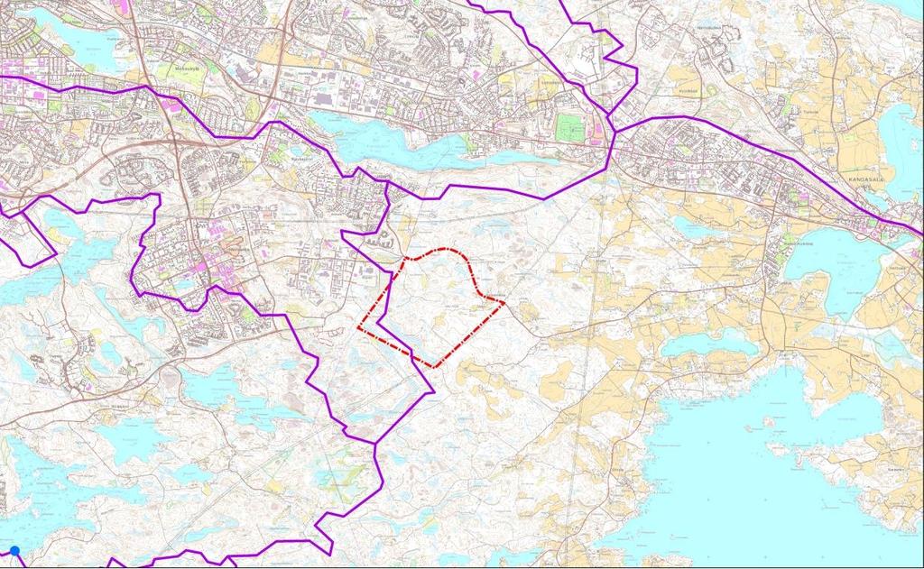 FCG SUUNNITTELU JA TEKNIIKKA OY Raportti 6 (21) 4.2 Vesiolot Selvitysalue kuuluu Suomen valuma-aluejaossa Kokemäenjoen vesistöalueeseen (35).