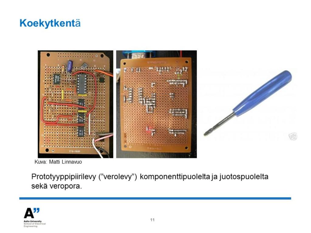 Verolevyä käytettäessä kupariliuskoista tehdään sopivia johtimia