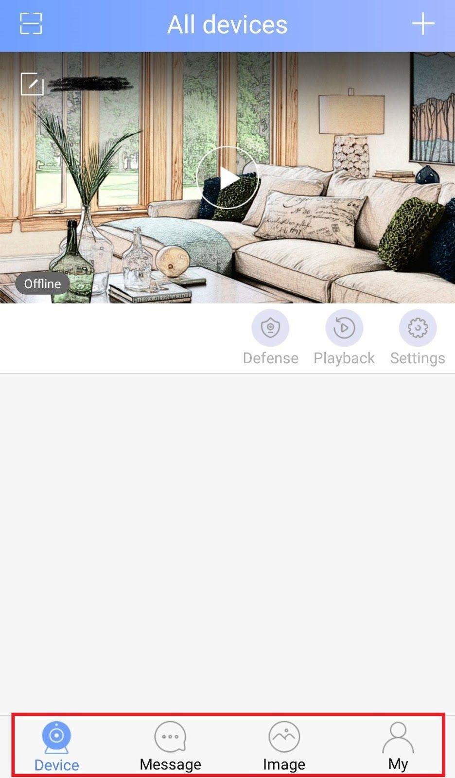 3. Asetukset ja live-kuvan katselu Perusnäkymä All Devices Kameran hallinta Perusnäkymän kohdasta Device pääset aina palaamaan kyseisen kameran perusnäkymään.