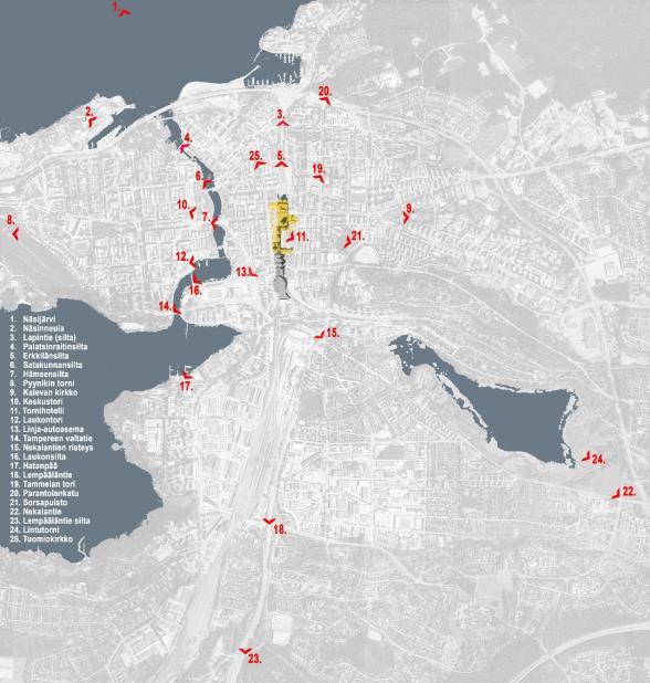 Kaupunkikuvatarkastelu 25 näkymäpistettä ja