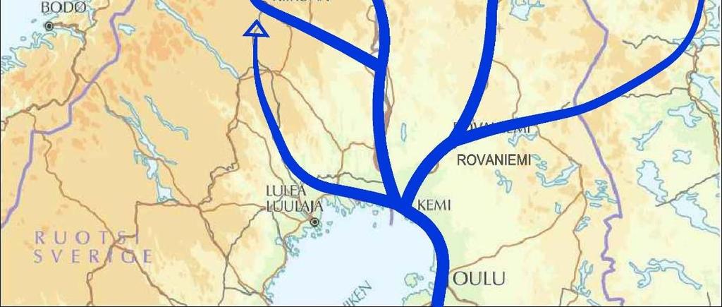 kartoitetaan käyttäjien tarpeita, mahdollista liiketoimintamallia ja kysyntäpotentiaalia. Viisi mahdollista linjausta: 1. Kolari - Narvik 2.