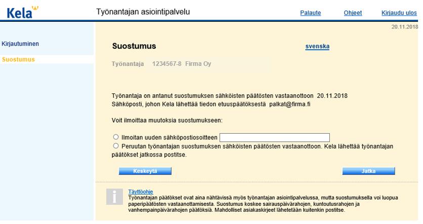 Miten suostumus muutetaan? Suostumuksen antamisen jälkeen tapahtumassa voi ilmoittaa muutoksista.