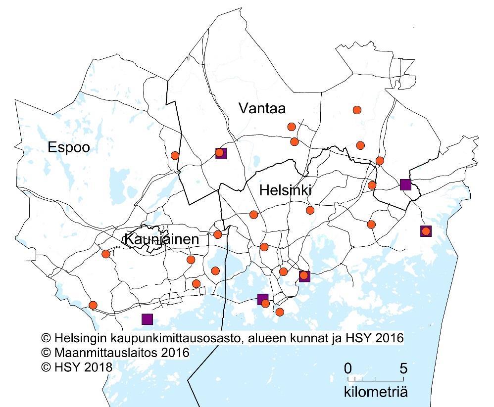 kaasuturbiinilaitos ja 22 lämpökeskusta. Voimalaitokset ja lämpökeskukset on esitetty taulukossa 2 ja niiden sijainnit kuvan 1 kartassa. Taulukko 2.