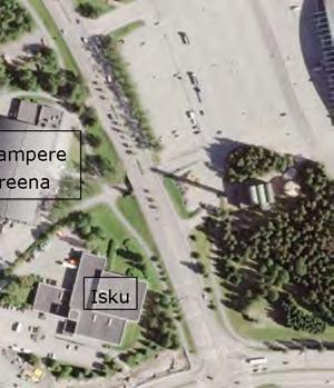 risteämäkohdassa. Suunnittelualue käsittää nykyisen Iskun huonekaluliikkeen ja Tampere Areenan tontit.
