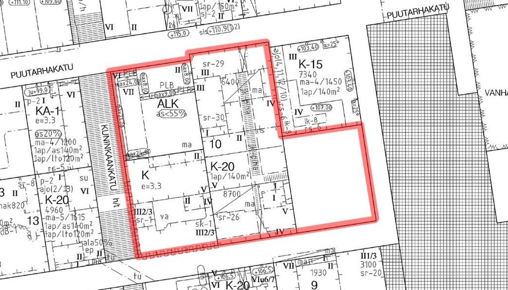 Kerrosluvut ovat II, III2/3, IV ja V. Tirkkosen talon Kauppakadun puoleiset julkisivut on suojeltu kulttuurihistoriallisesti huomattavien rakennusten suojelusta annetun lain nojalla (sk-1).
